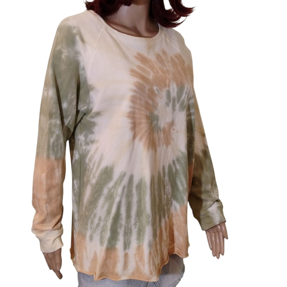 Easel Earthy Tie-Dye Long Sleeve Oversized Top - Size Medium - Picture 3 of 9